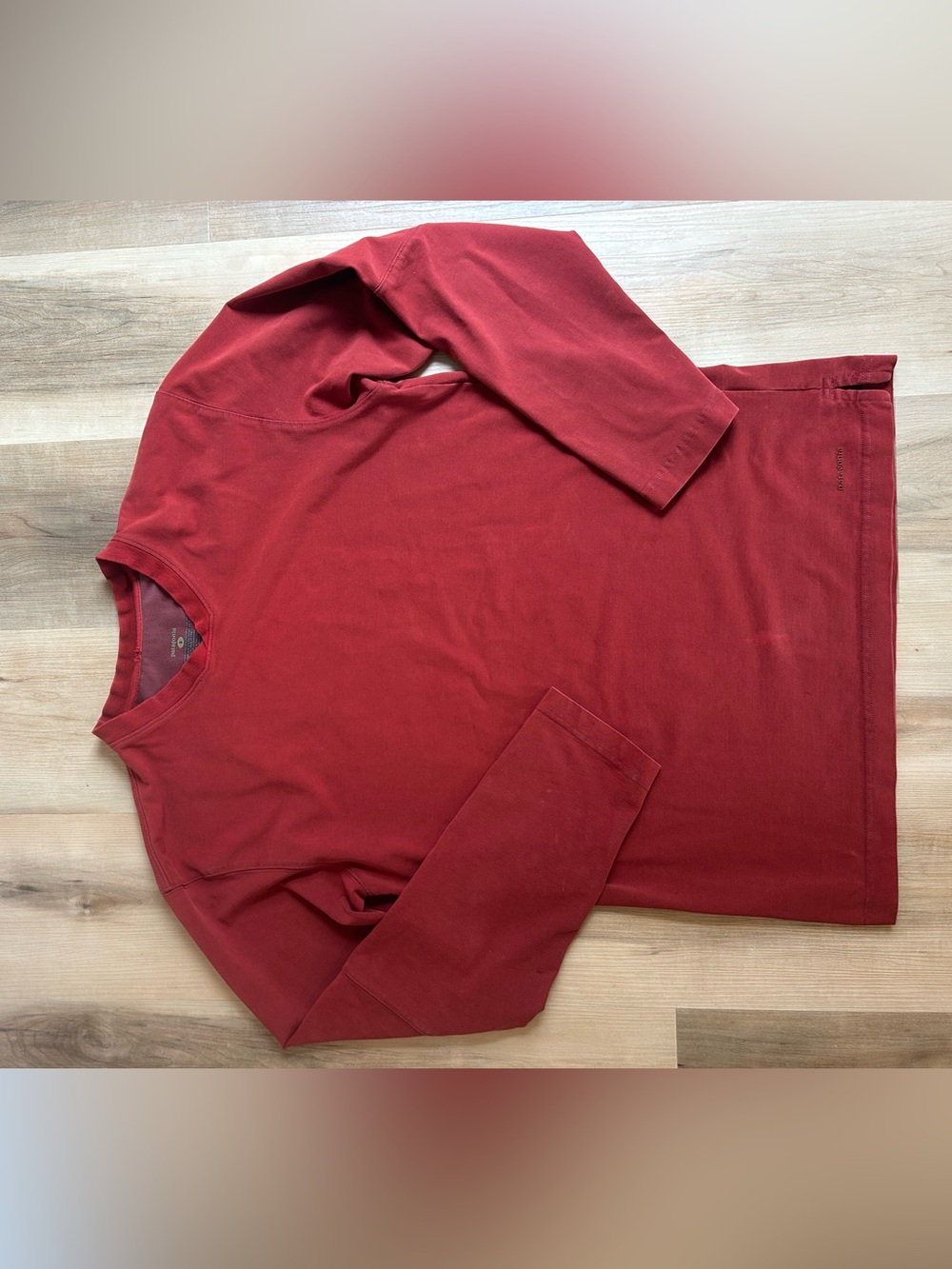Patagonia Brick Red Long Sleeve Crewneck Tee - Men's